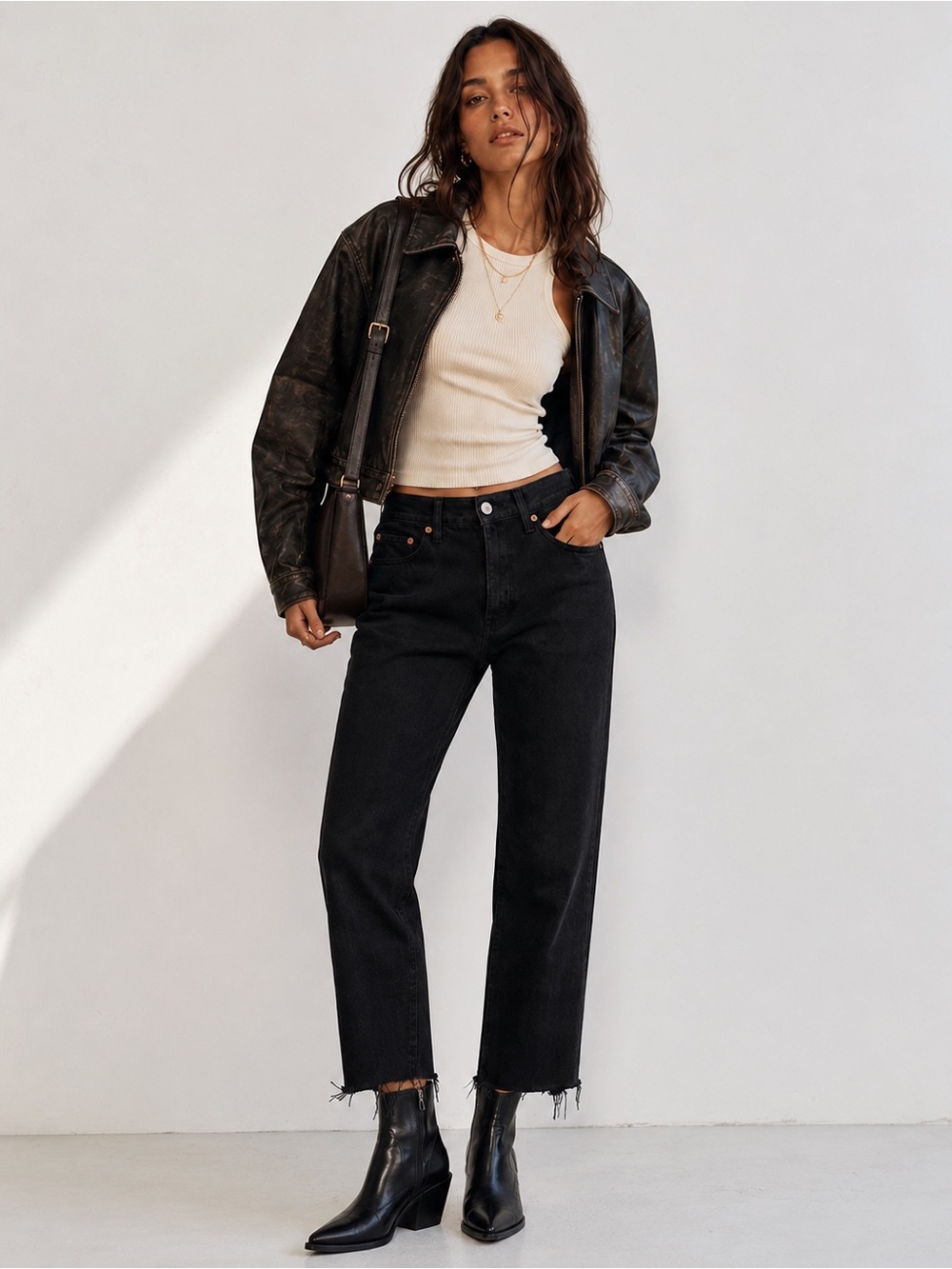 RE/DONE 70s High-Rise Stove Pipe Straight Leg Jeans in Black Wash, Women's 26/2